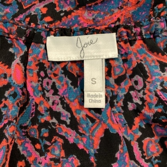 Joie Silk Top Size S Purple Print Off Shoulder - Picture 6 of 7